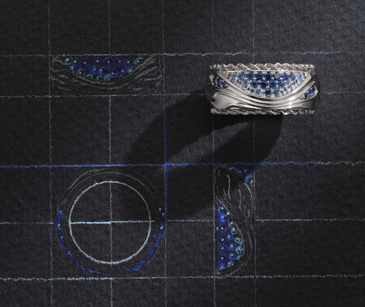 One-of-a-Kind Men's Ring with Blue Sapphire