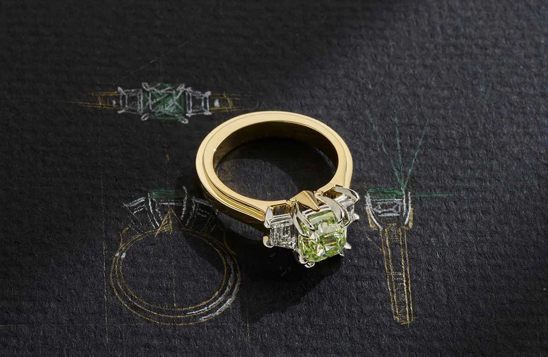 One-of-a-Kind Green Diamond Ring