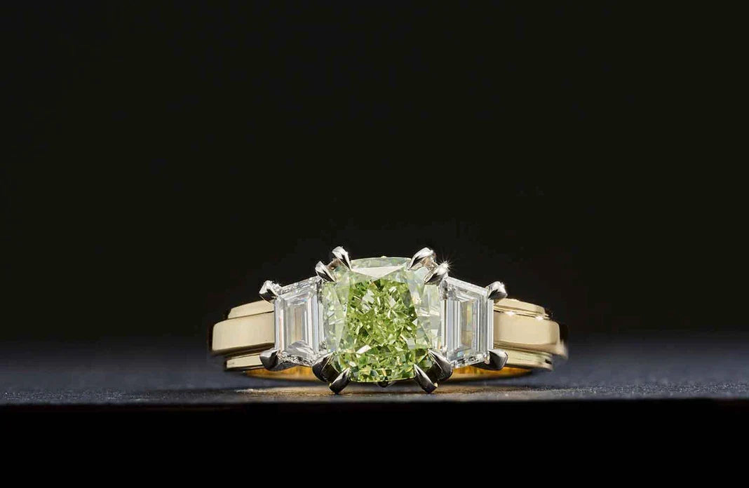 One-of-a-Kind Green Diamond Ring